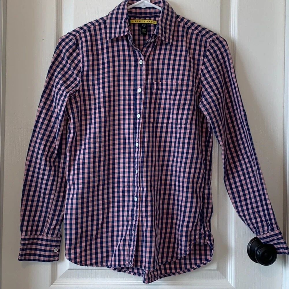 Prince & Fox soft blue/pink button-down flannel